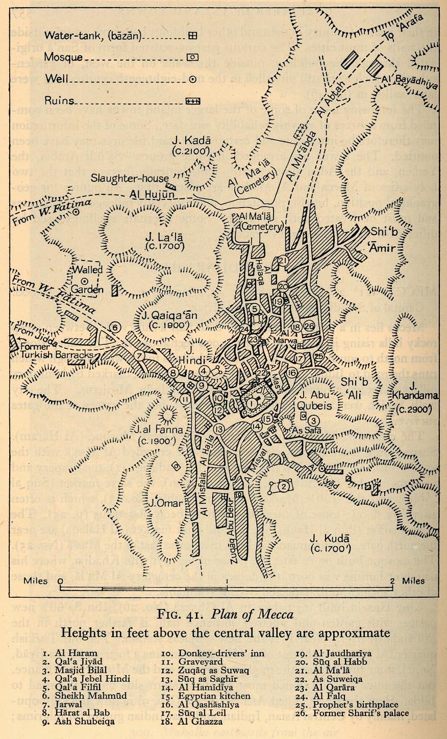 Mapa histórico de La Meca (Makkah)
