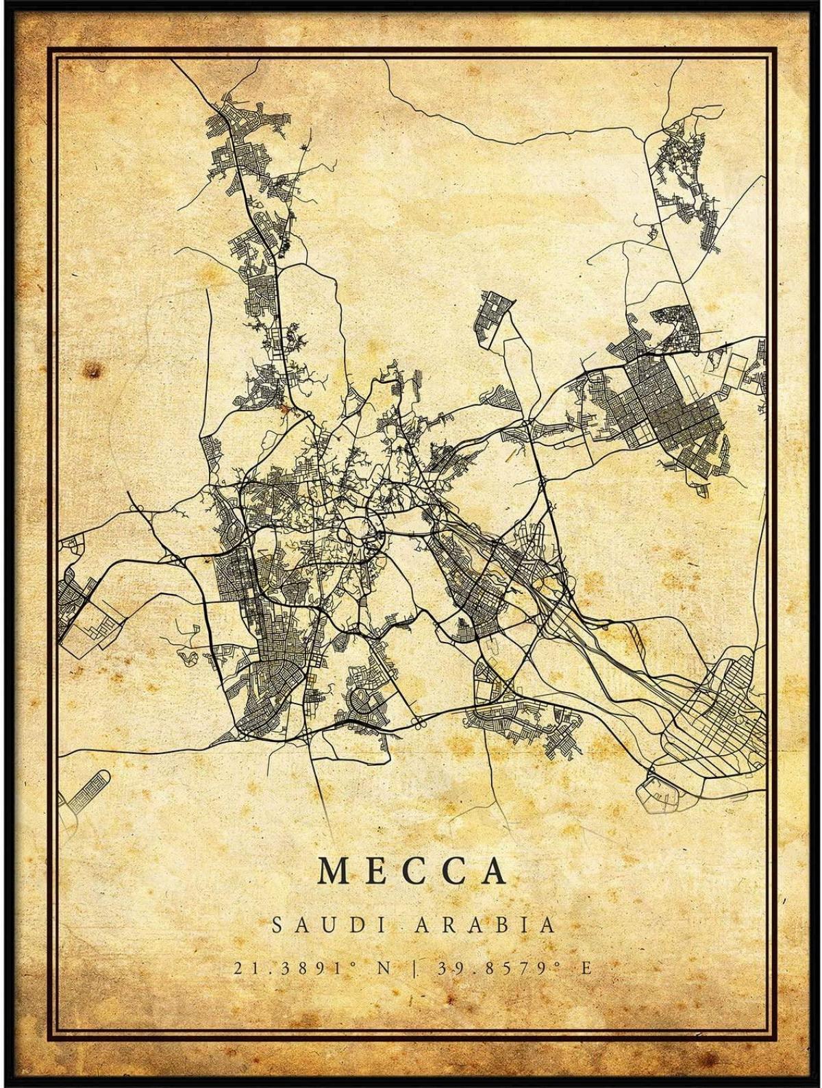 Mapa antiguo de La Meca (Makkah)
