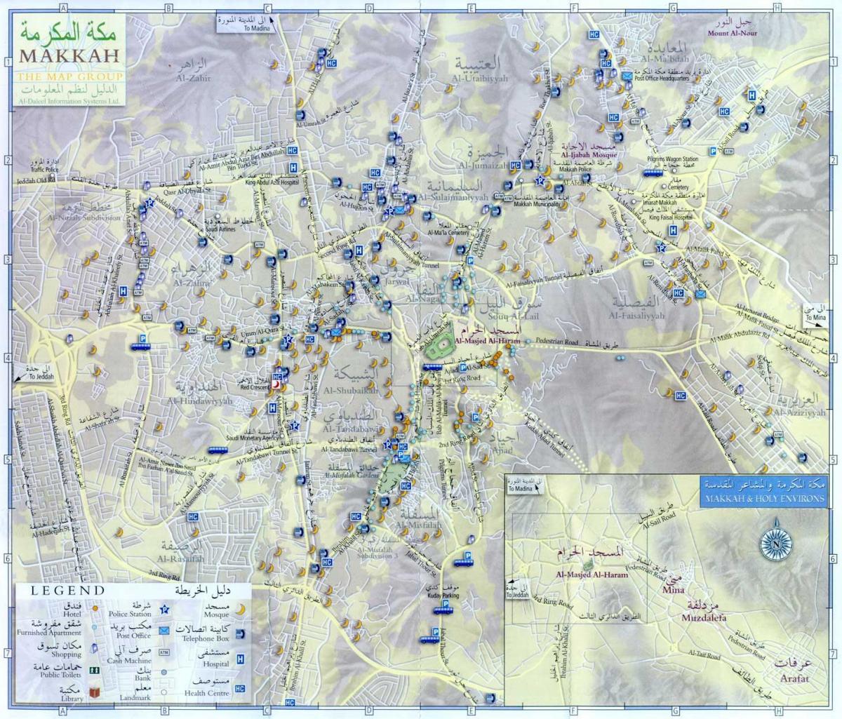 Mapa de la ciudad de La Meca (Makkah)