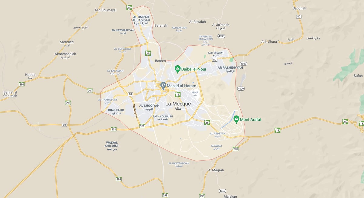 Mapa de carreteras de La Meca (Makkah)